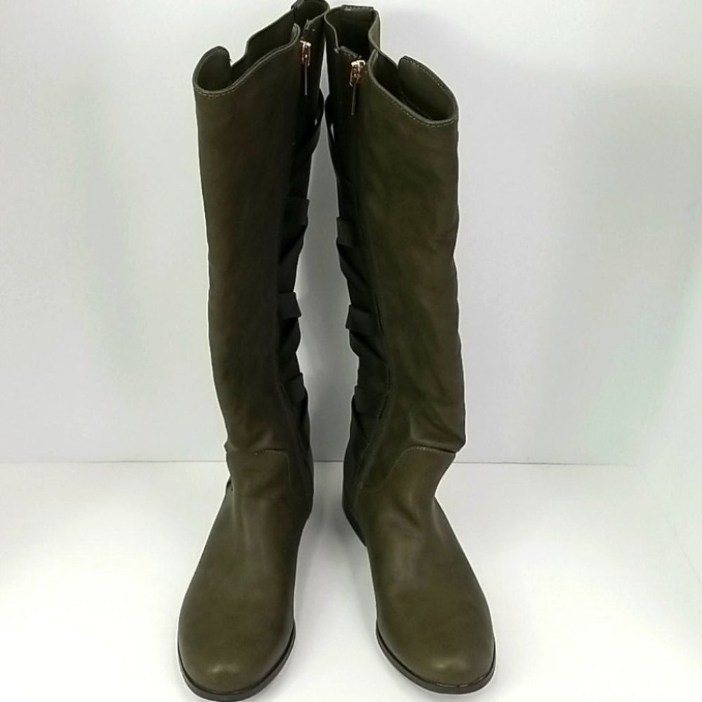 Shoe Dazzle Moss Green Tall Boots